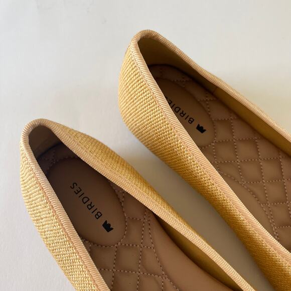 Birdies The Goldfinch Daffodil Raffia SZ 6.5 Pointed Toe Ballet Flat Yellow - Picture 4 of 8